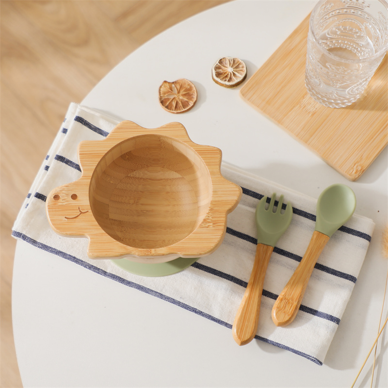 Baby Food Menu - Ensemble de vaisselle en bois pour